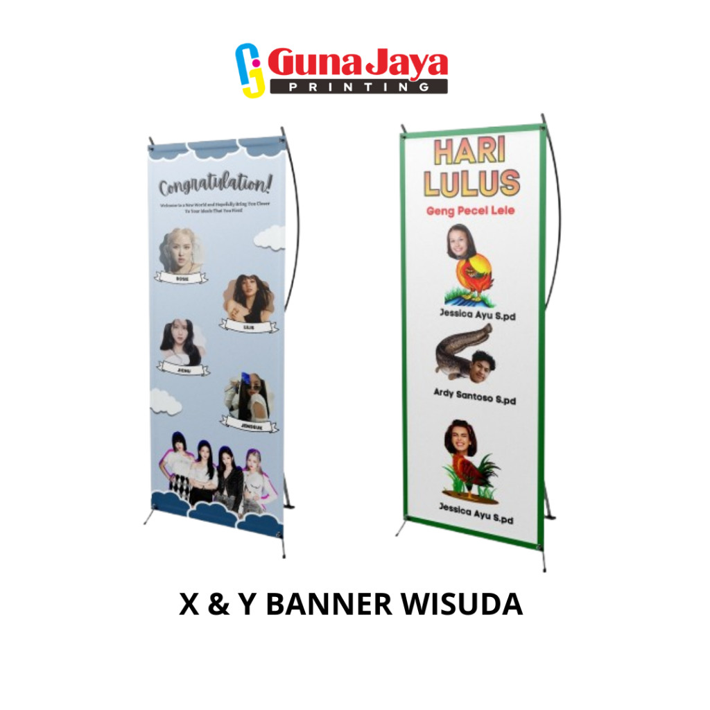 Flowpartt X & Y Banner Wisuda - Free Design - Custom Design (Sehari Jadi)