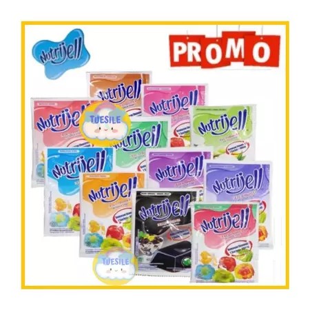 

NUTRIJELL Jelly Powder Instan Sachet 10gr Aneka Rasa Varian Rasa Nutrijell serbuk instan ini