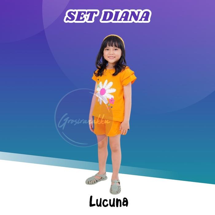 

Terlaris Setelan Anak Perempuan Cewek Diana Lucuna Warna Kunyit Size 1-5 Tahun Katun Bayi