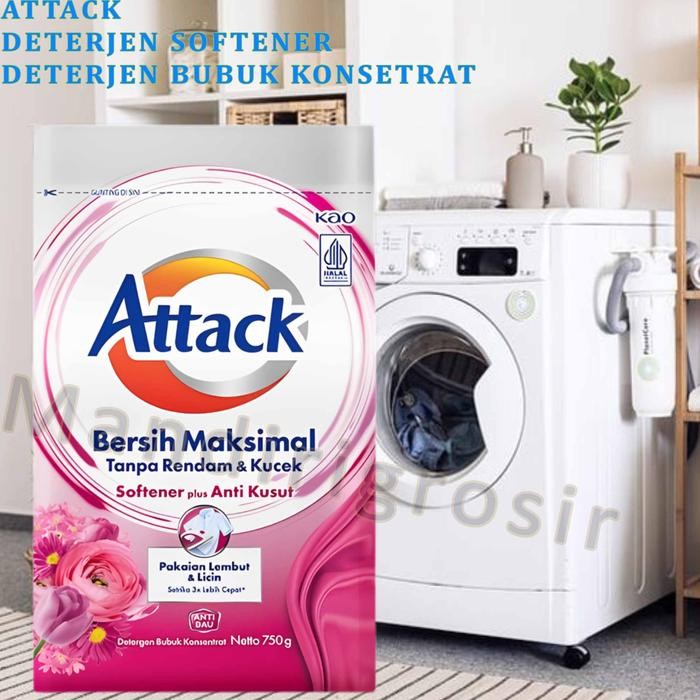 Sabun Deterjen Bubuk * Attack * Sabun Cuci Plus Softener * 750gr