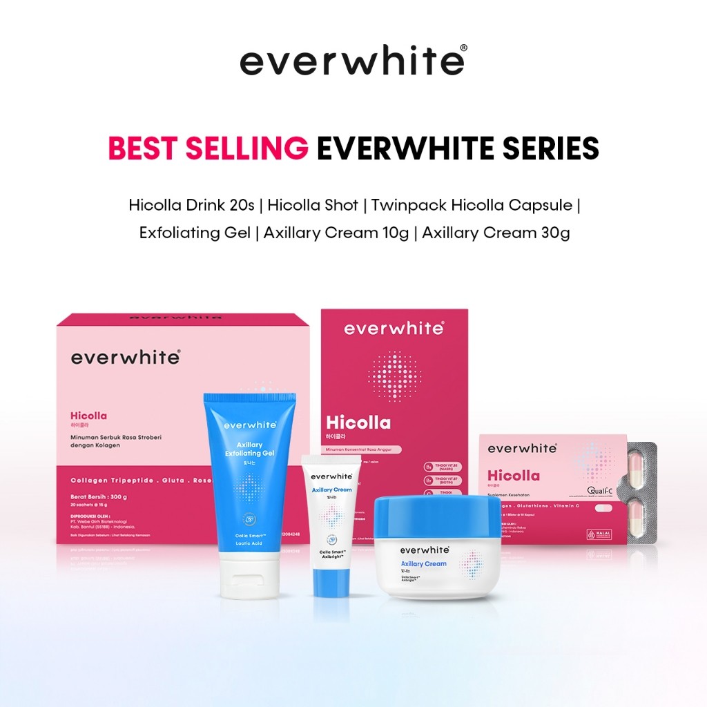 EVERWHITE BEST SELLING SERIES - HICOLLA DRINK / HICOLLA KAPSUL / HICOLLA SHOT / AXILLARY CREAM /