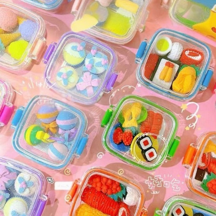 

(CFC) ERASER SET IN BOX SUSHI SERIES penghapus tulis atk stationery