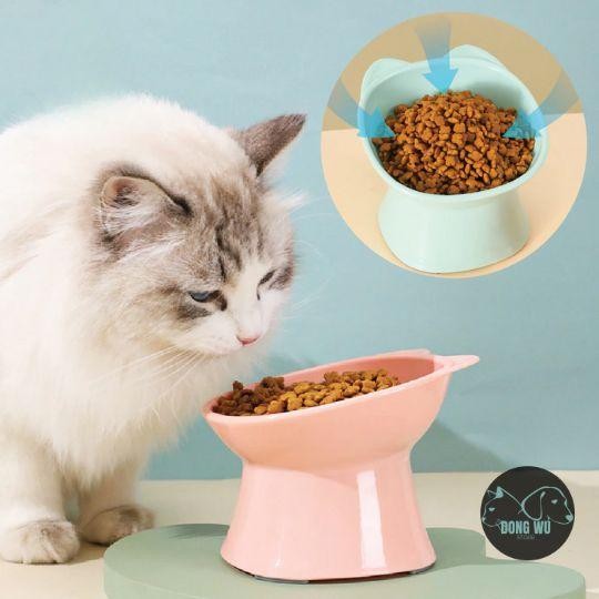 

Mangkuk Motif Telinga Kucing Hewan Peliharaan Anti-Tumpah dengan Kaki Tinggi - Cocok untuk Makanan