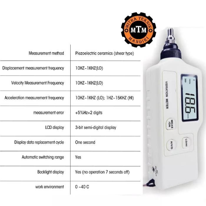 ALAT UKUR DIGITAL VIBRATION ANALYZER TESTER METER GAUGE BENETECH