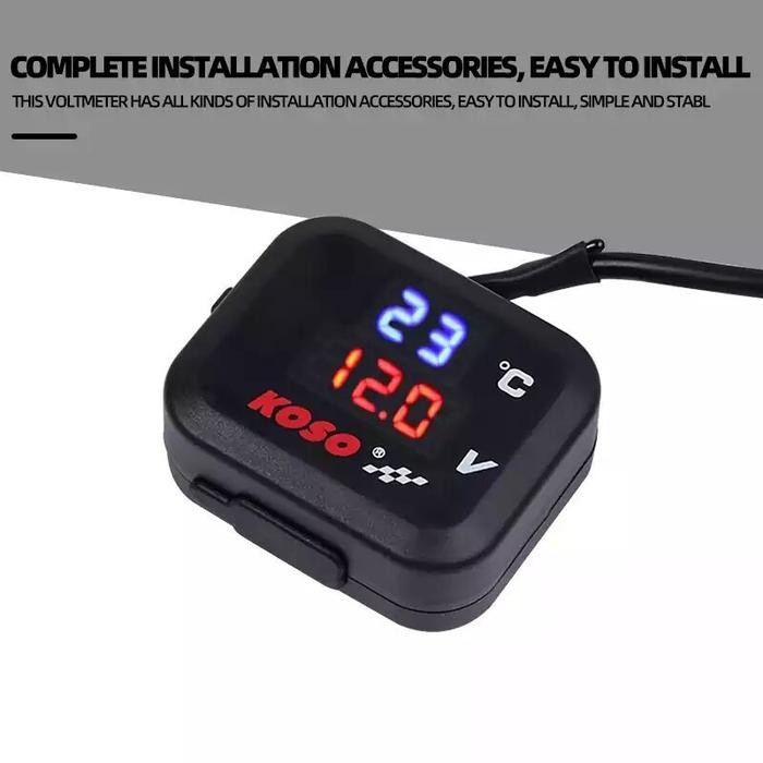 VOLT METER KOSO 3 IN 1/VOLTMETER 3 IN 1 KOSO USB ANTI AIR ORIGINAL/VOLTMETER 3IN1 CHARGER USB 2A