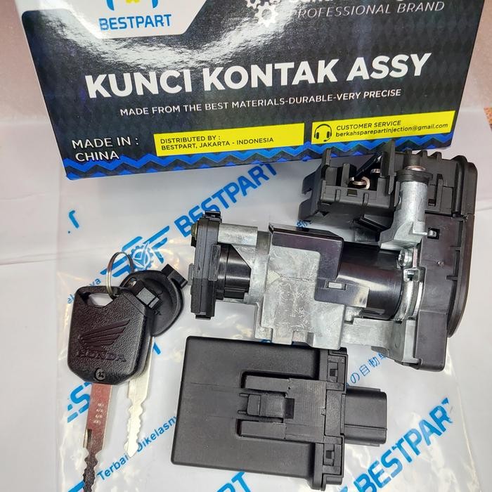 Kunci Kontak Assy Set + Remot +Modul Scoopy Esp 2015-2016 (Logo Honda)