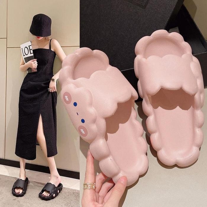 Limitless - Sandal Awan Selop Wanita dan Anak Shoes Pink Sendal Slop Karakter Lucu Empuk Korea