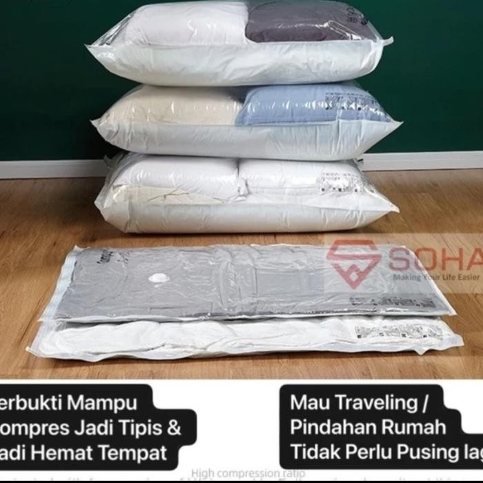 VB-08 plastik vacum baju sprei bedcover selimut plastik vacumm bag