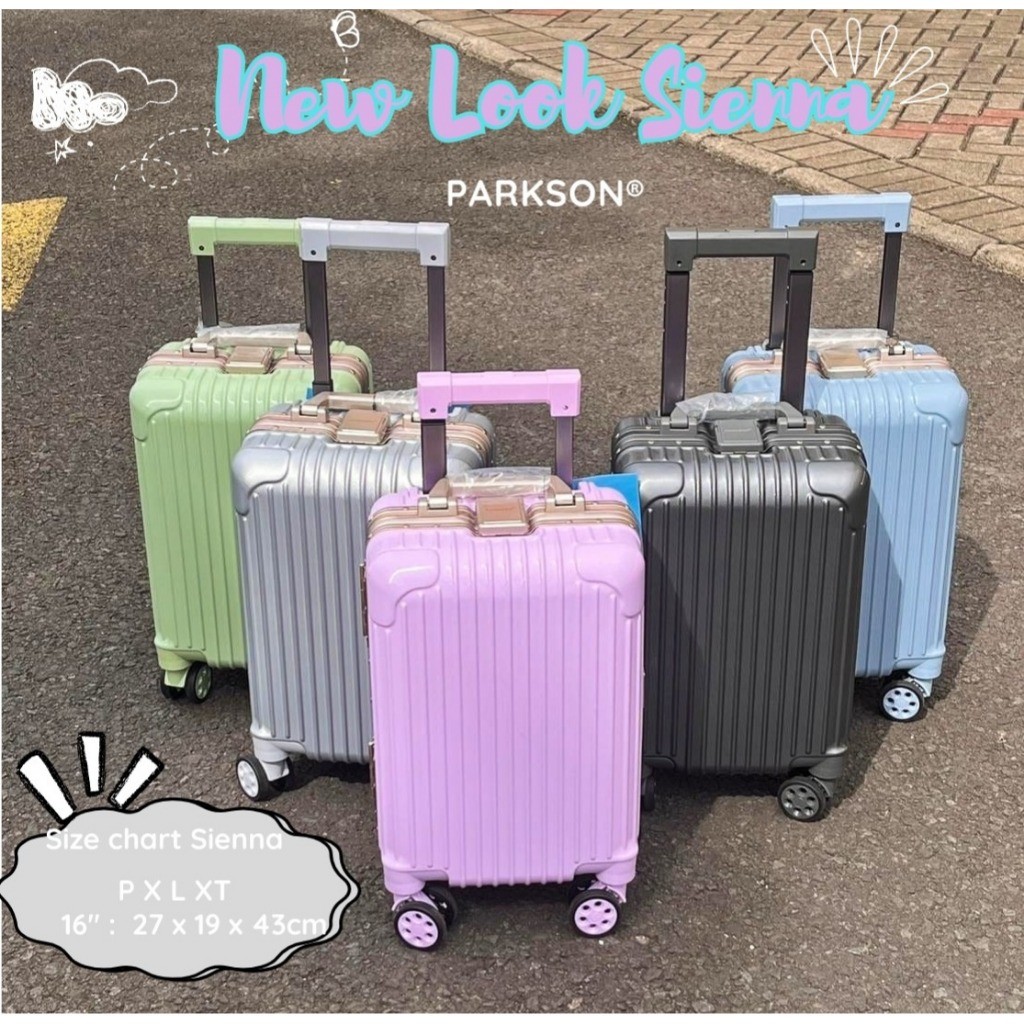 PARKSON Sienna / Miel / Allura Koper 16 inch TSA LOC Mini Kabin Bagasi / Koper Travel Non Zipper