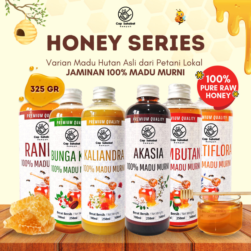 

Sensasi Lezat 325Gr Madu Hutan Murni Asli / Natural Pure Raw Honey / Variant Nektar Madu / 100%