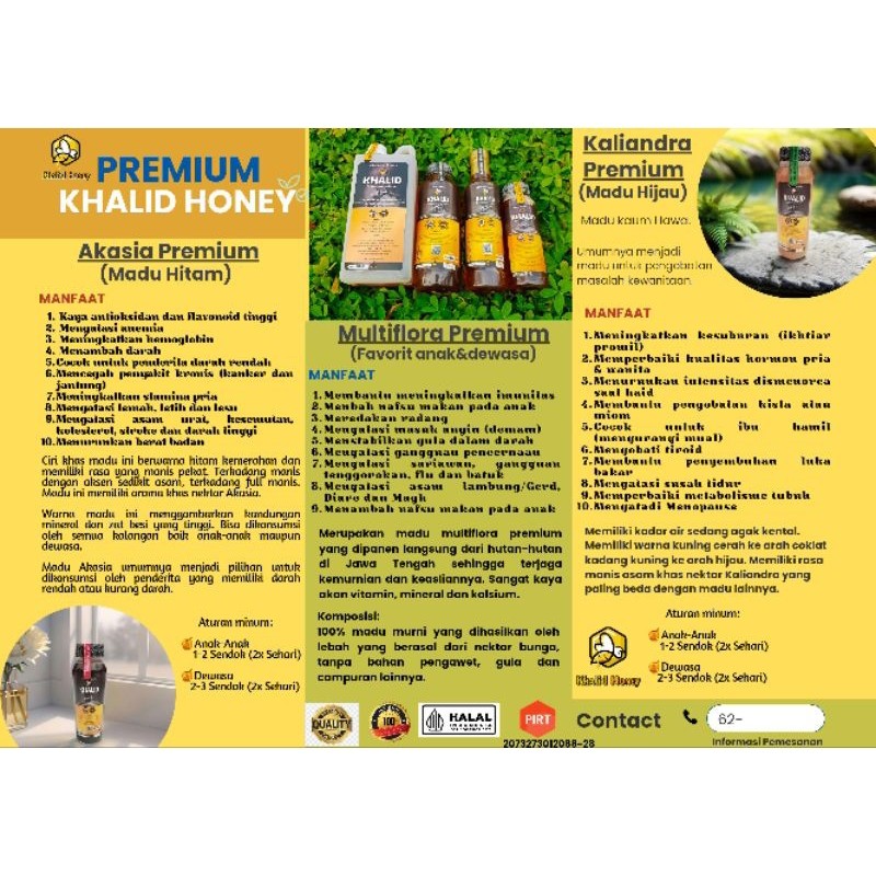 

Sensasi Lezat Madu Murni Khalid Honey Kemasan Mini (Tester) 52 Gr