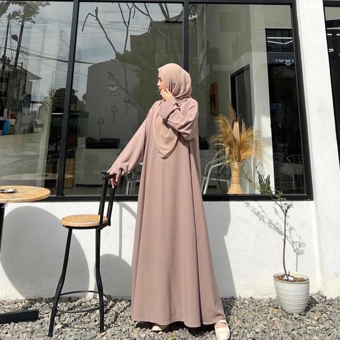 Abaya Basic Polos / Abaya Raya Polos Muslim Wolfis Gamis Hitam Harga Promo