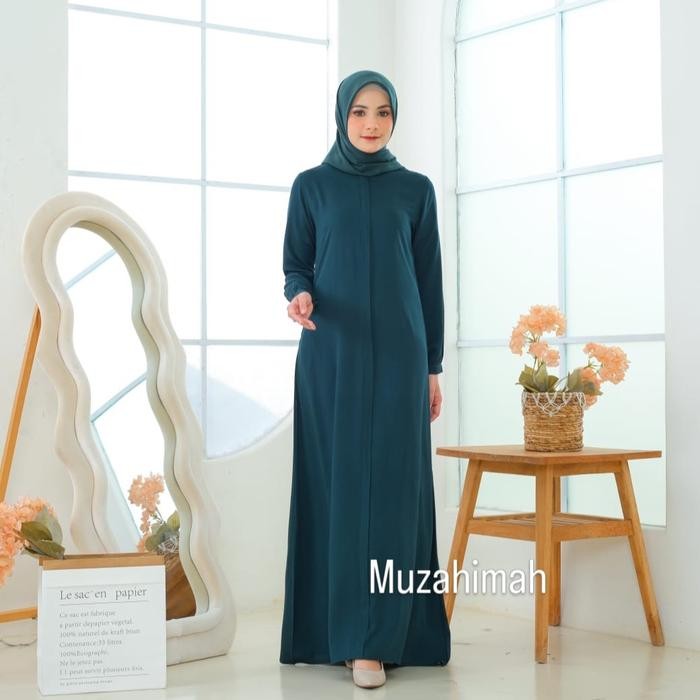 Abaya Baju Gamis Busana Muslimah Modren Hijau Botol Wanita - Dress Syari Best Quality