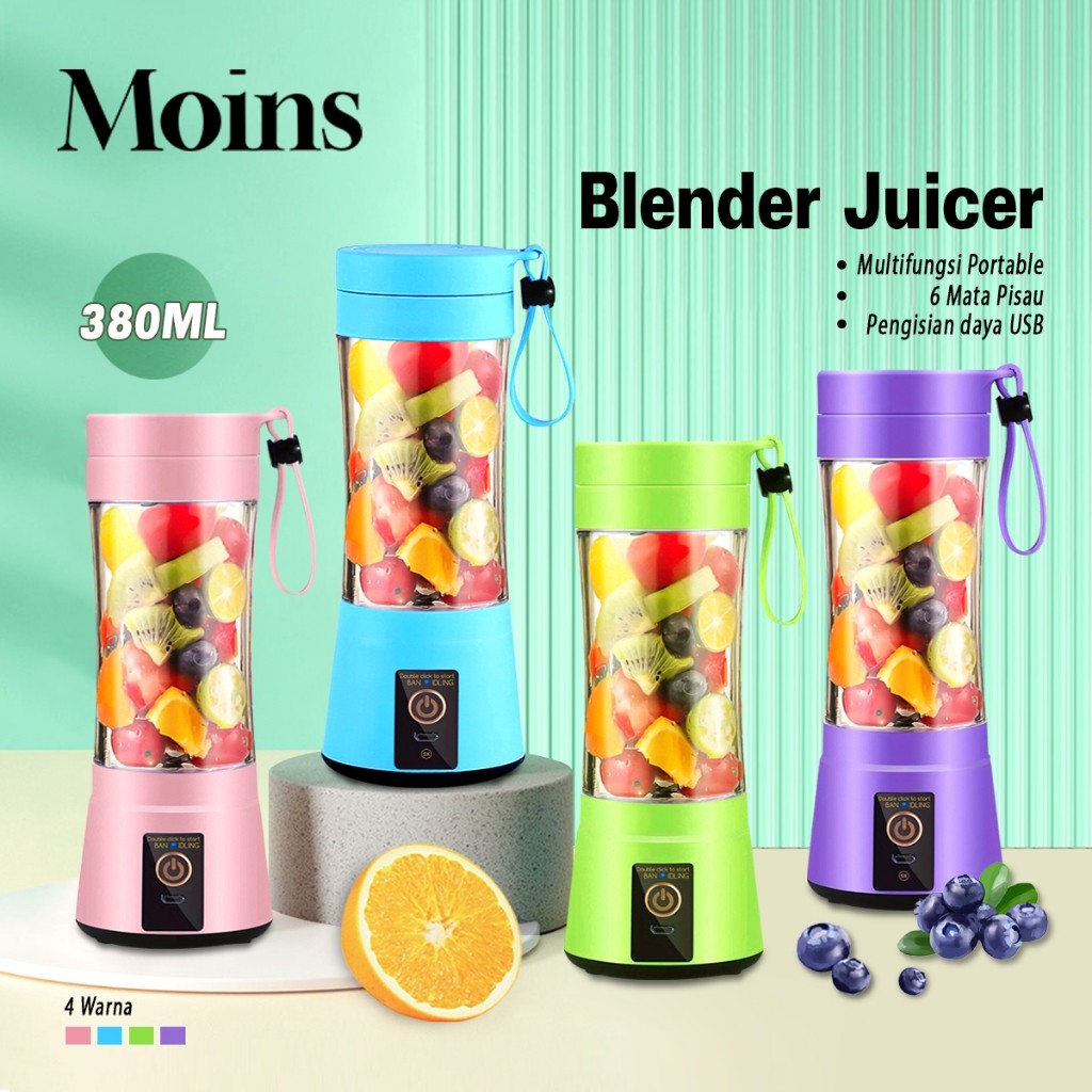 Blender Juicer Cup Portable Mini Juicer Cup 6 Mata Pisau USB Electric - HM-03