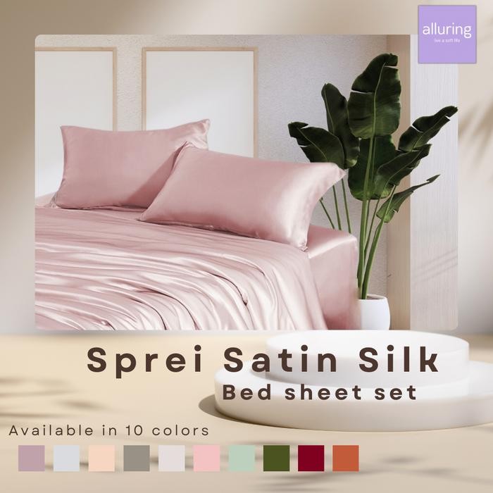 Sprei Satin Silk Premium - Alluring Satin Silk Bed Sheet Set