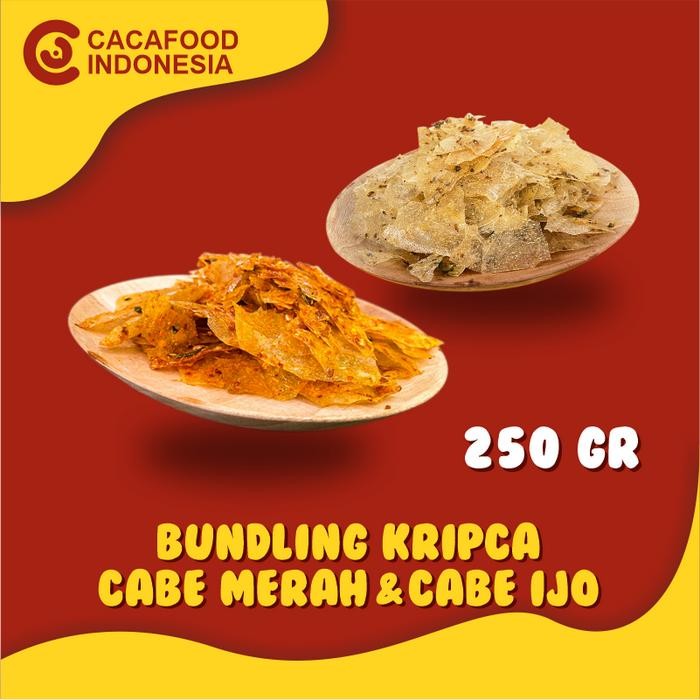 

PAKET BUNDLING KRIPCA CABE IJO 250 GR DAN CABE MERAH 250 GR Foods Makanan Pedas Snack New