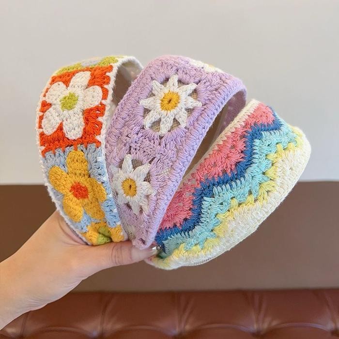 [FASHIONKOLEKSI] Bando Bandana Rajut Lucu Anak Perempuan Motif