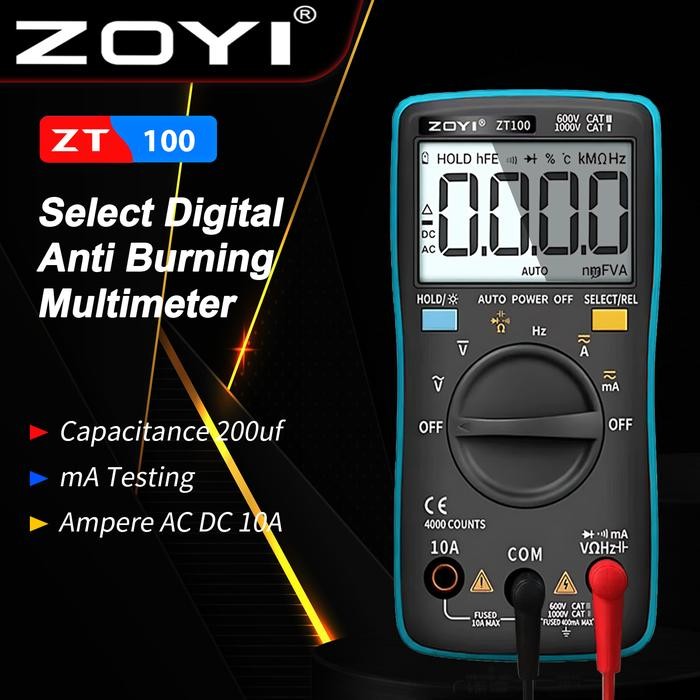 ZOYI ZT-100 Auto Multimeter Digital Multitester Avometer *