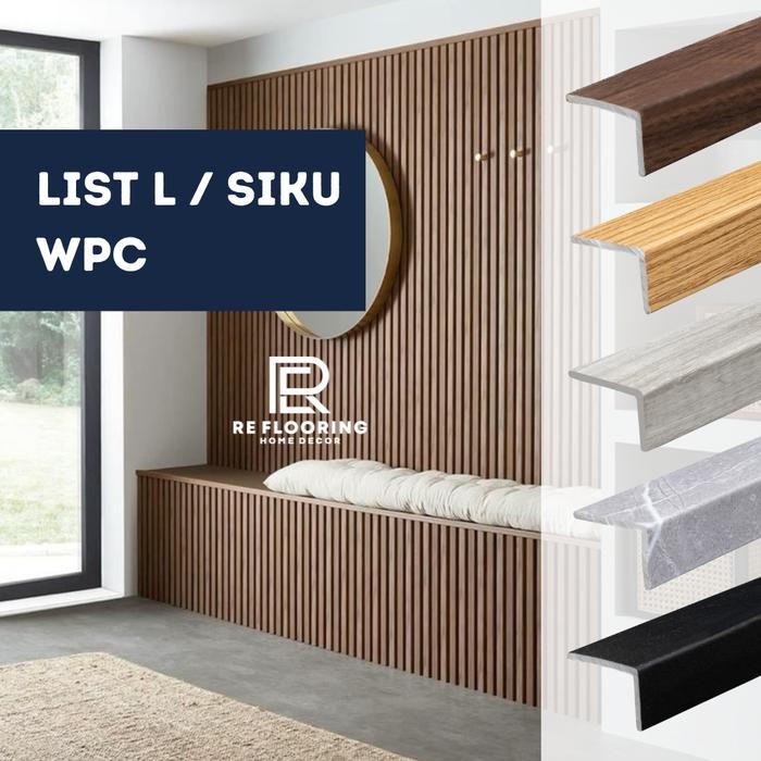 List Siku L WPC - Lis Wallpanel / Lis Step Nosing Tangga Lantai Vinyl SPC