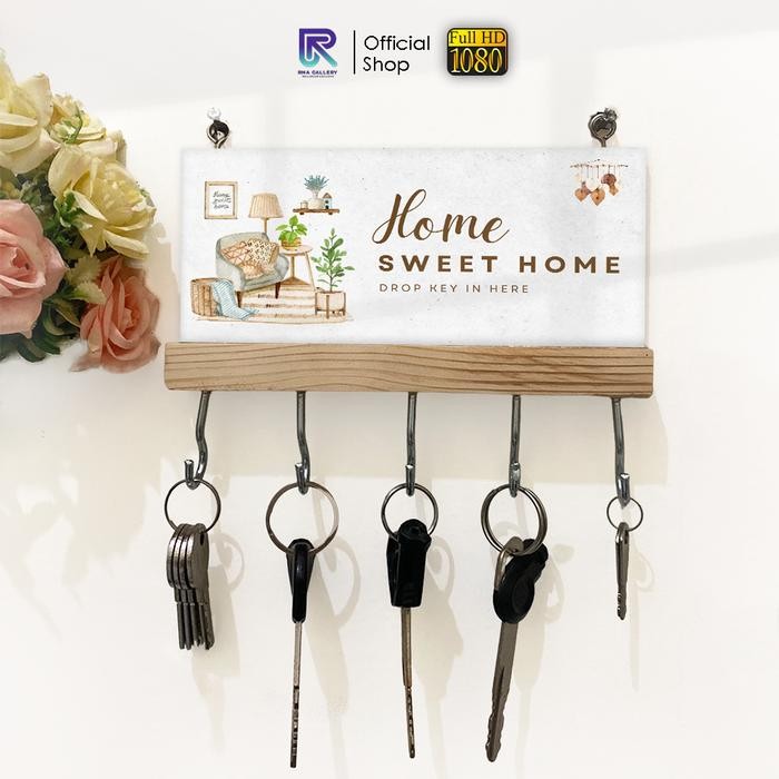 

TERMURAH RHA Tempat Gantungan Kunci Rumah Home Sweet Home Key Dekorasi Dinding Perlengkapan