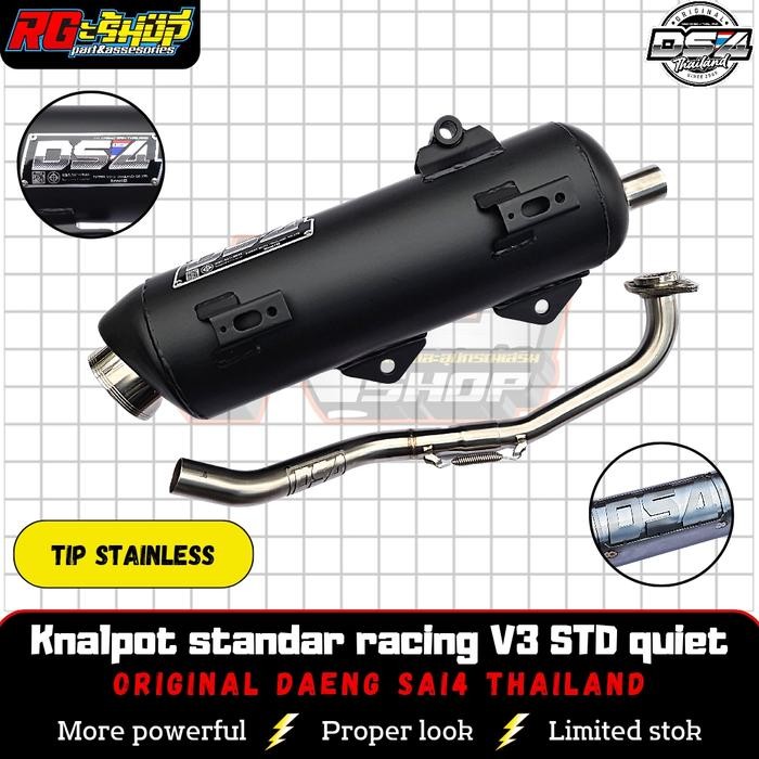 KNALPOT STANDAR RACING DAENG SAI4 NMAX CORONG STAINLESS ORI THAILAND