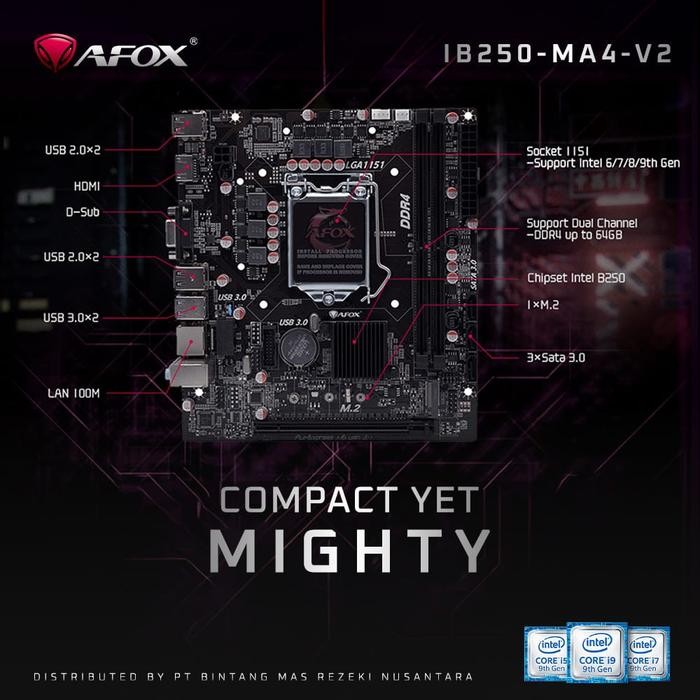 MOTHERBOARD AFOX B250 MA4-V2 LGA 1151 GEN 6-9 BEST SELLER