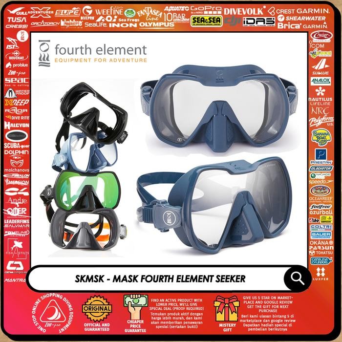 Scuba Diving Mask Fourth Element Seeker SKMSK Frameless Masker Selam