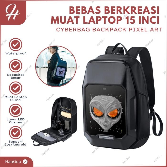 DIVOOM CYBERBAG Pixel Art Waterproof CYBER BAG DIVOOM Tas Ransel LED Smart Bag Pixel Art DIY