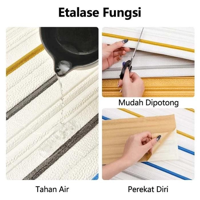 (Allthebest) List Wallfoam 3D / List Border Wallpaper foam / Pembatas wallfoam Dinding 3D