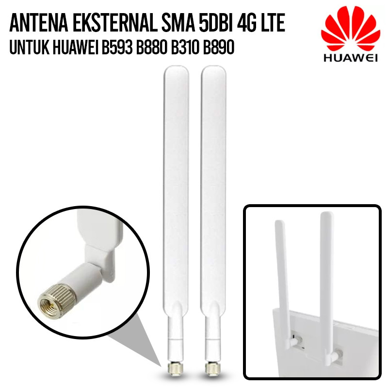 Huawei Antena Eksternal Sma 5dbi 4g Lte For Huawei B593 B880 B310 B890 White