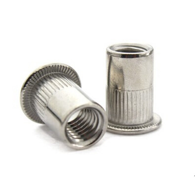 10PCS M12 Stainless steel pull rivet nut/flat column grain pull rivet nut/knurled head rivet nuts