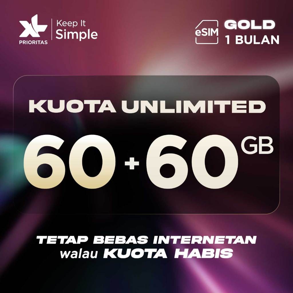 Mex - BARU eSIM XL PRIORITAS Gold Unlimited FUP 70GB/bln