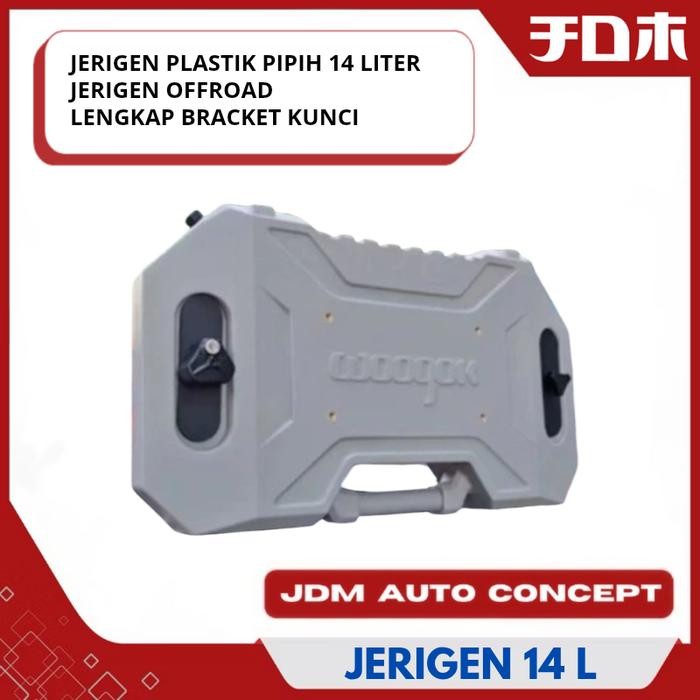 Jerigen Plastik Pipih 14 Liter / Jerigen Bensin Solar / Jerigen Offroad BBM 14 Liter Lengkap Bracket