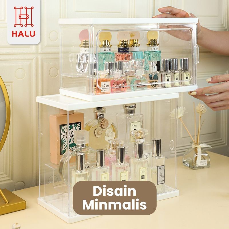 RAK PARFUM ACRYLIC ORGANIZER KOTAK TEMPAT PARFUM SKINCARE MAKE UP SERBAGUNA HRM318