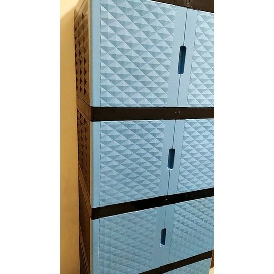 LEMARI PAKAIAN PLASTIK  JUMBO BESAR  STAR 4 SUSUN 3 SUSUN LEMARI BAJU COKLAT ROTAN