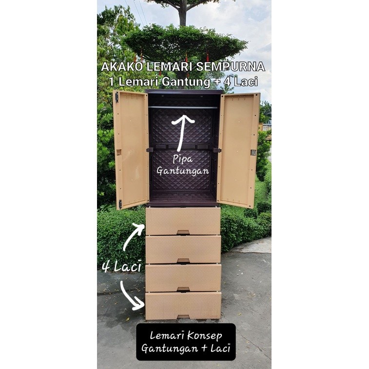 LEMARI PLASTIK GANTUNG LACI LEMARI PAKAIAN GANTUNG LACI SEMPURNA