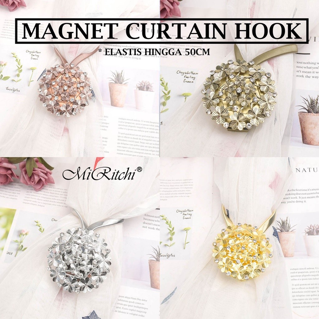 Tali Gorden Magnet Hook Ikat Gesper Tirai Hordeng Tassel Curtain Mewah