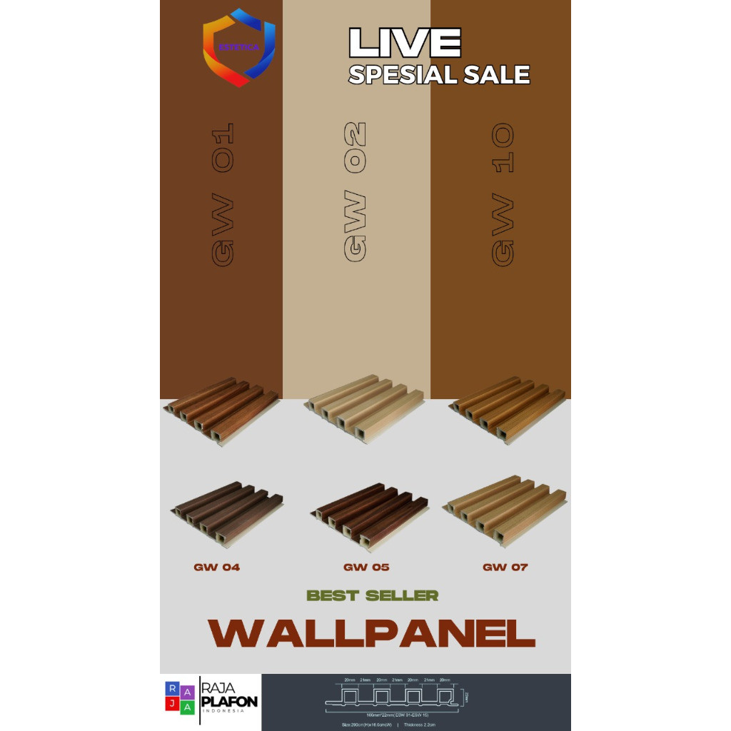 WallPanel PVC Dekorasi Dinding wood panel wall panel Pengganti Stiker Dinding Wallpaper