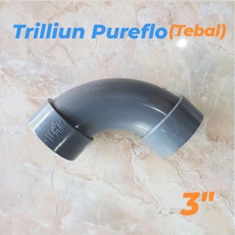 Long elbow/Large radius elbow/Long bow/Keni/Knee/Knie PVC 3" Trilliun