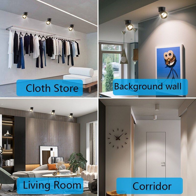 Rumahleha Lampu Downlight 3 Warna Lampu Sorot Led Dapat Dilipat Indoor Downlight Outbow 7W 10W 15W