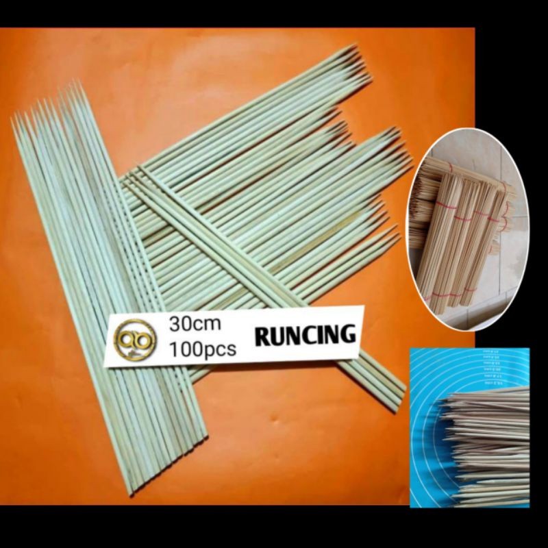Eleganterra (100Pcs) Tusuk Buket 30Cm Runcing,Bahan Buket, Buket Bunga,Bunga Uang,Penyangga Buket,
