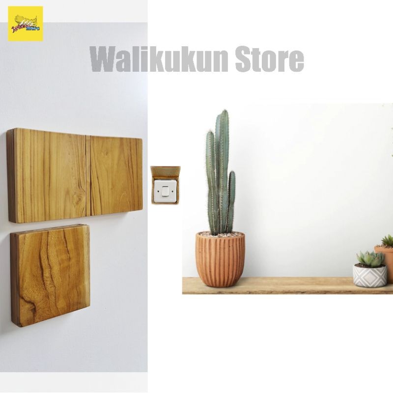 Eleganterra Frame Saklar Lampu Asli Kayu Jati 3D /Frame Saklar Glow In The Dark