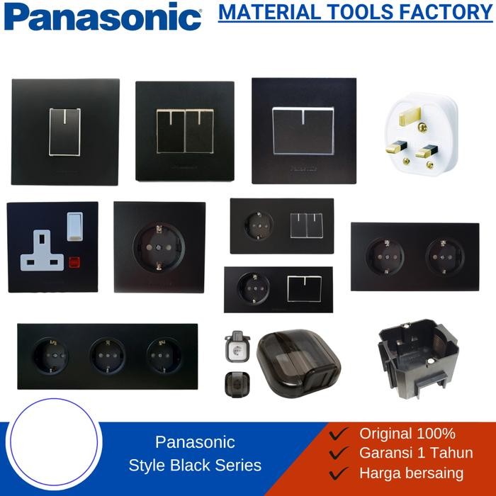 Saklar Panasonic Hitam Style Black Series - Saklar Listrik Style Panasonic - Sakelar Listrik