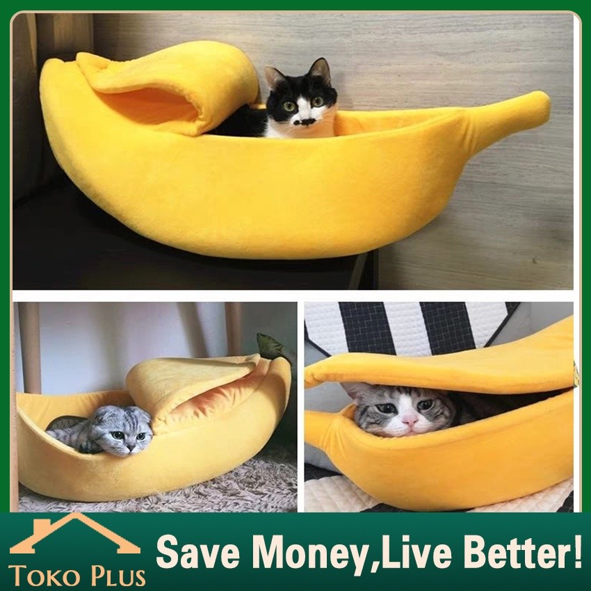 Tempat Tidur Kucing Lucu Banana Rumah Kucing Anjing /Kasur Kucing Bulu/Rumah Kucing/Cat Bed/Tempat