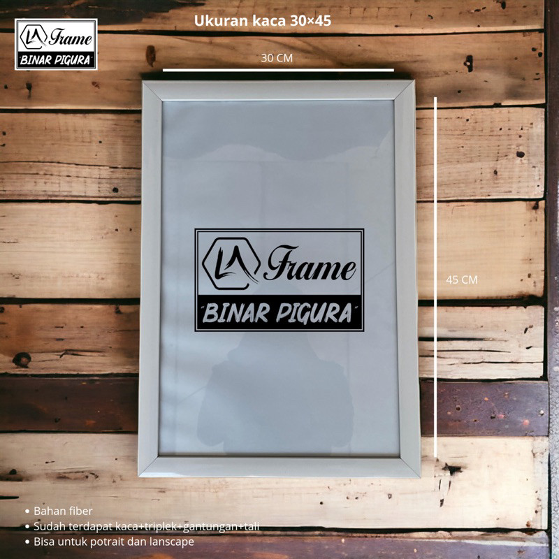 (Homelytouch Bingkai/ Pigura Foto Ukuran 12R (30X40) & 12Rs (30X45) "Plus Kaca" (Rekomendasi)