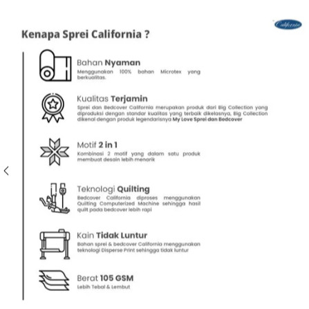 (Homelytouch Sprei California Rumbai 180 X 200
