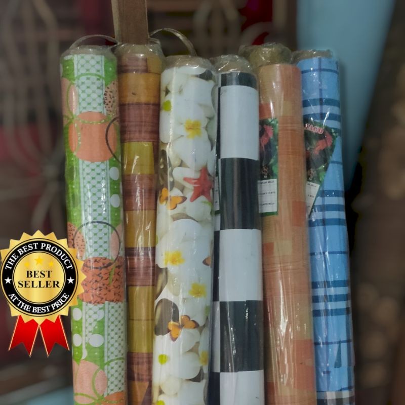 (Homelytouch Karpet Lantai Plastik Vinyl / Perlak Lantai / Perlak Meja 1 Roll Panjang 15 Meter Lebar
