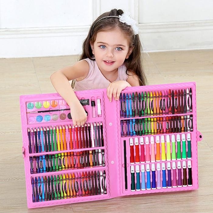 

Crayon Set 168Pcs / Krayon Mewarnai Anak 168Pcs / Pensil Warna Set 168Pcs