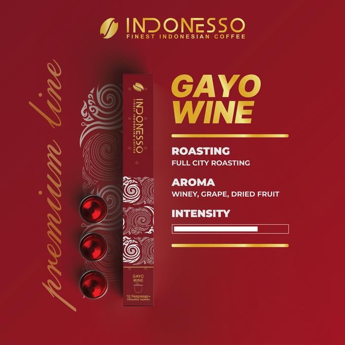 

Indonesso Premium Aceh Gayo Wine Compatible Coffee Capsule Kapsul Kopi