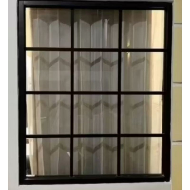 kusen jendela kaca mati pake ornamin L 100 T 120 free packing kayu bisa custom ukuran